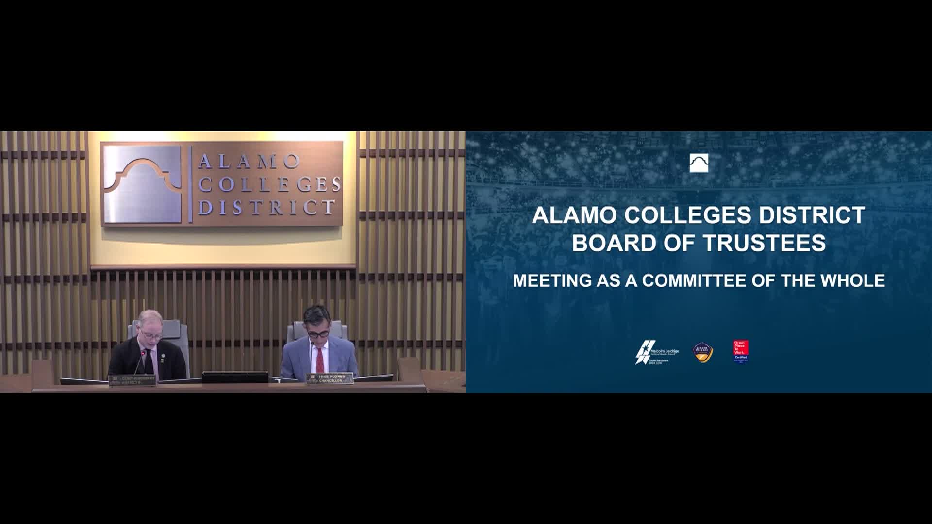 Thumbnail image for Alamo Colleges District Board of Directors Committee of the Whole 08/05/2025